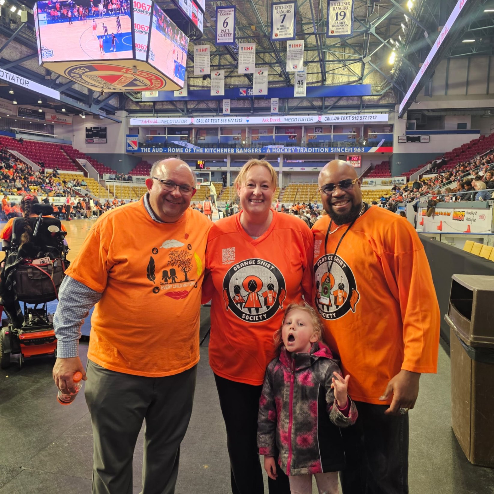 Fitz at The Aud for the Orange Shirt Society 'Every Child Matters' game in support of residential school survivors